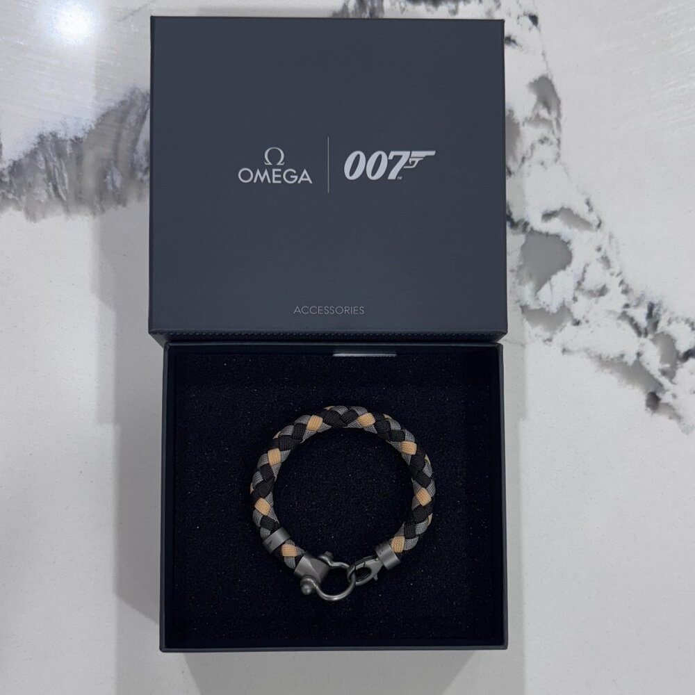 BRAND NEW Omega 007 Titanium Nylon MEDIUM Bracelet – No Time To Die Bond Edition